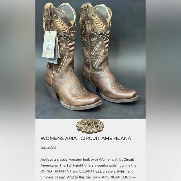 Not For Sale, NWT Ariat “Circuit Americana” Ladies Western Boots Rhino Tan - Picture 4 of 6